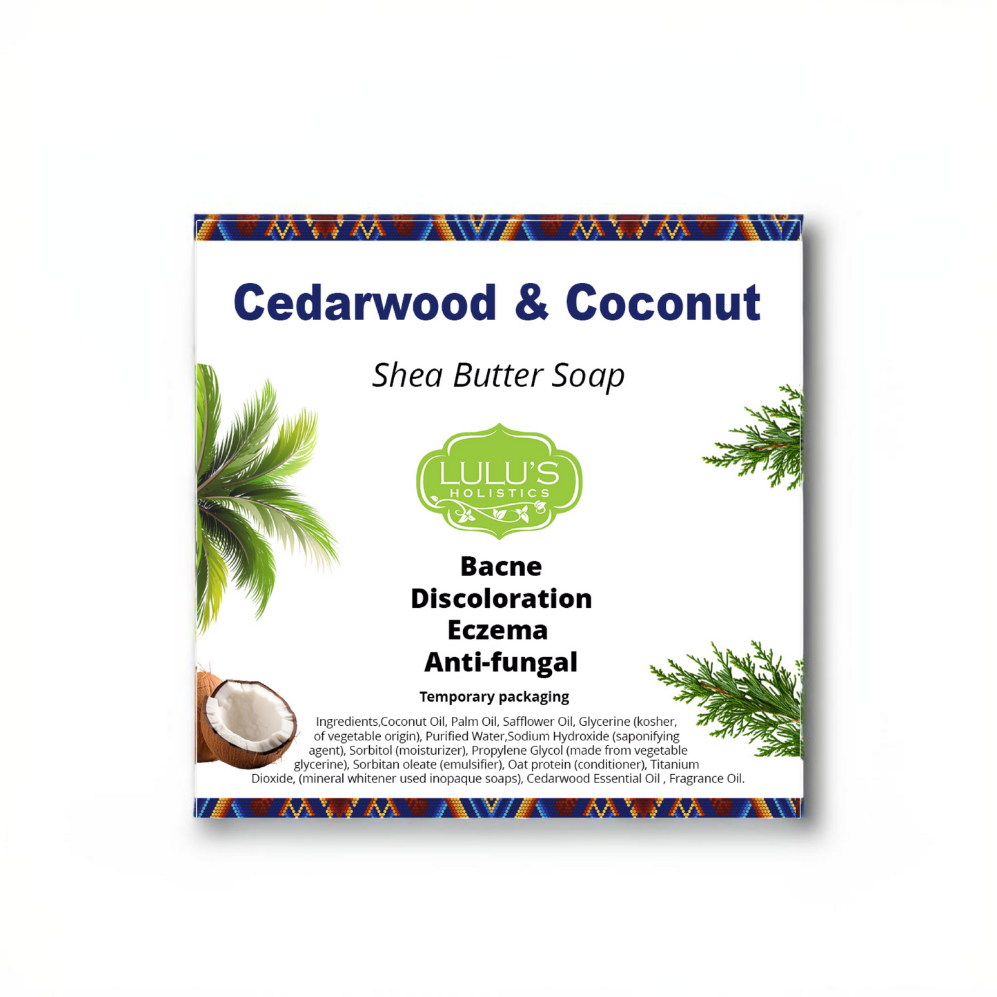 Cedar Wood Essential Shea Butter Bar Soap for Irritation-Free and Comforted Skin