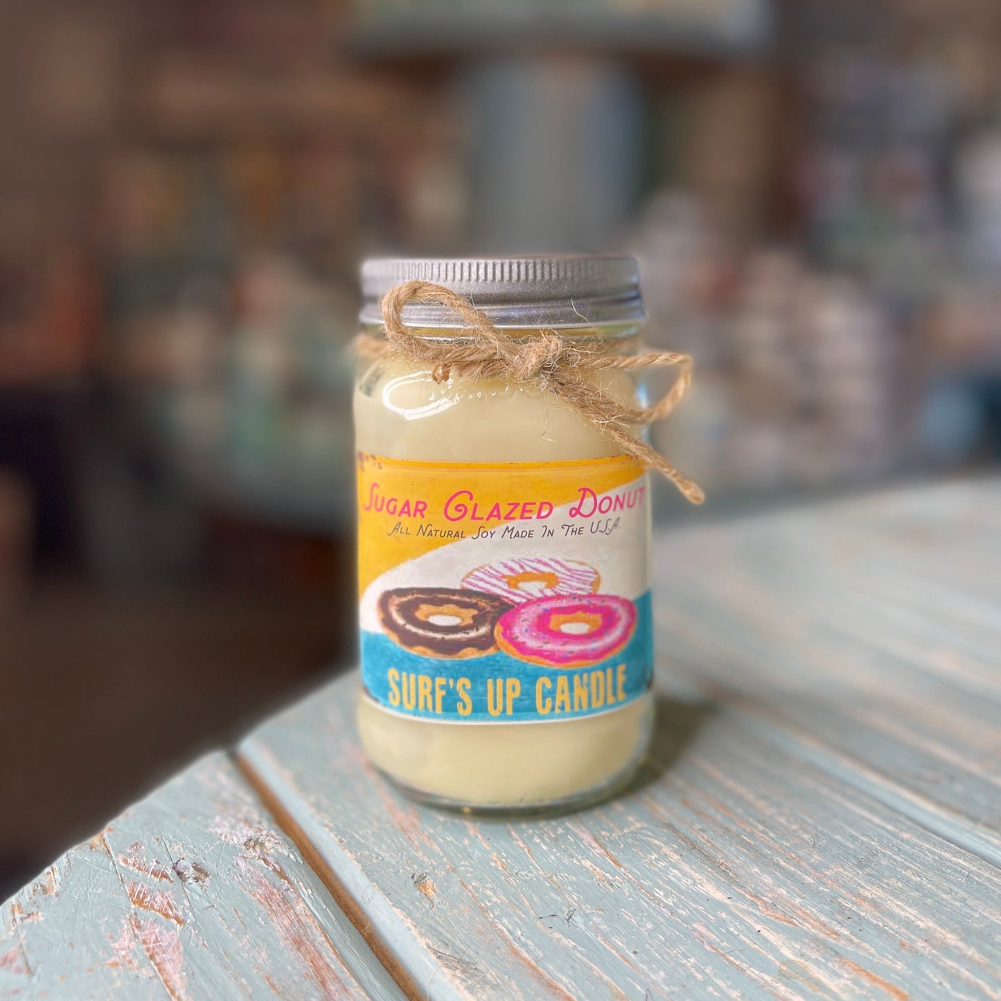 Sugar Glazed Donut Mason Jar Candle - Vintage Collection