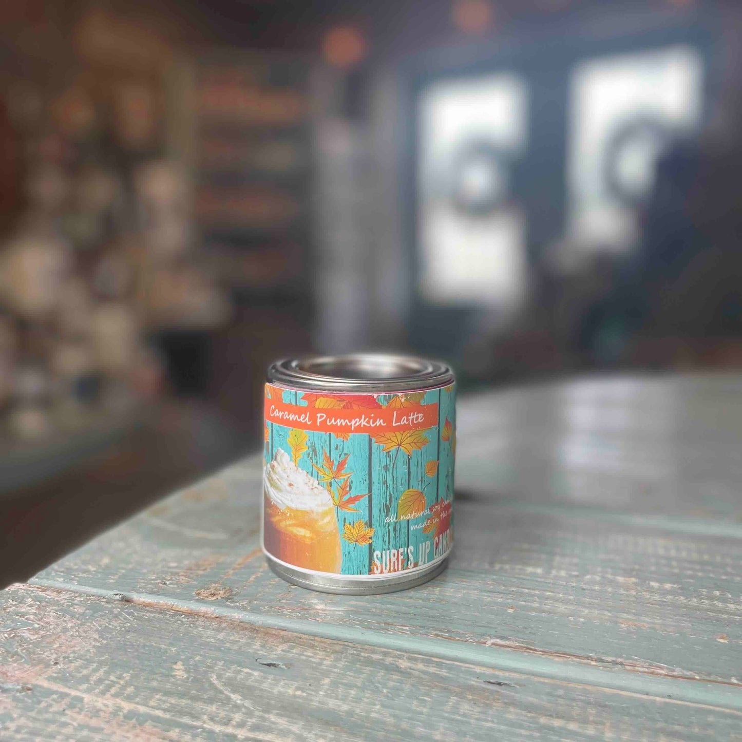 Caramel Pumpkin Latte Paint Can Candle - Vintage Collection