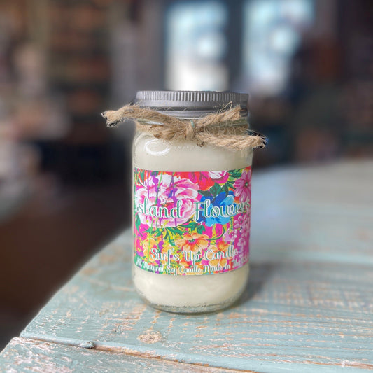 Island Flowers Mason Jar Candle - Floral Edition