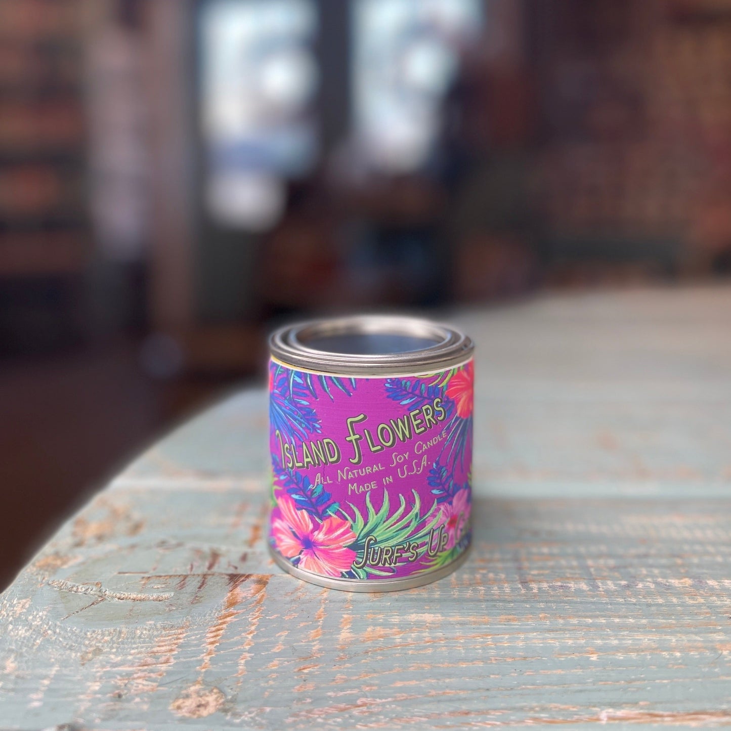 Island Flowers Paint Can Candle- Vintage Collection