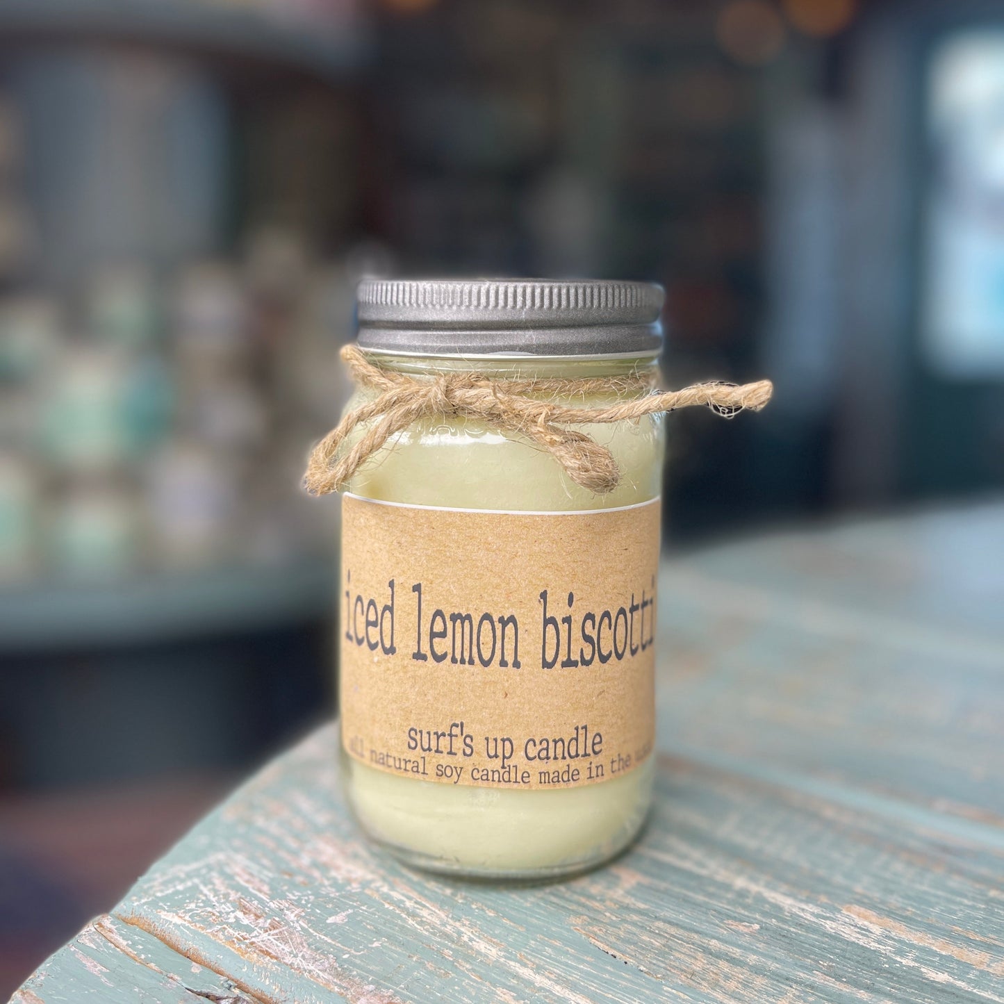 Iced Lemon Biscotti Mason Jar Candle - Brown Bag Collection