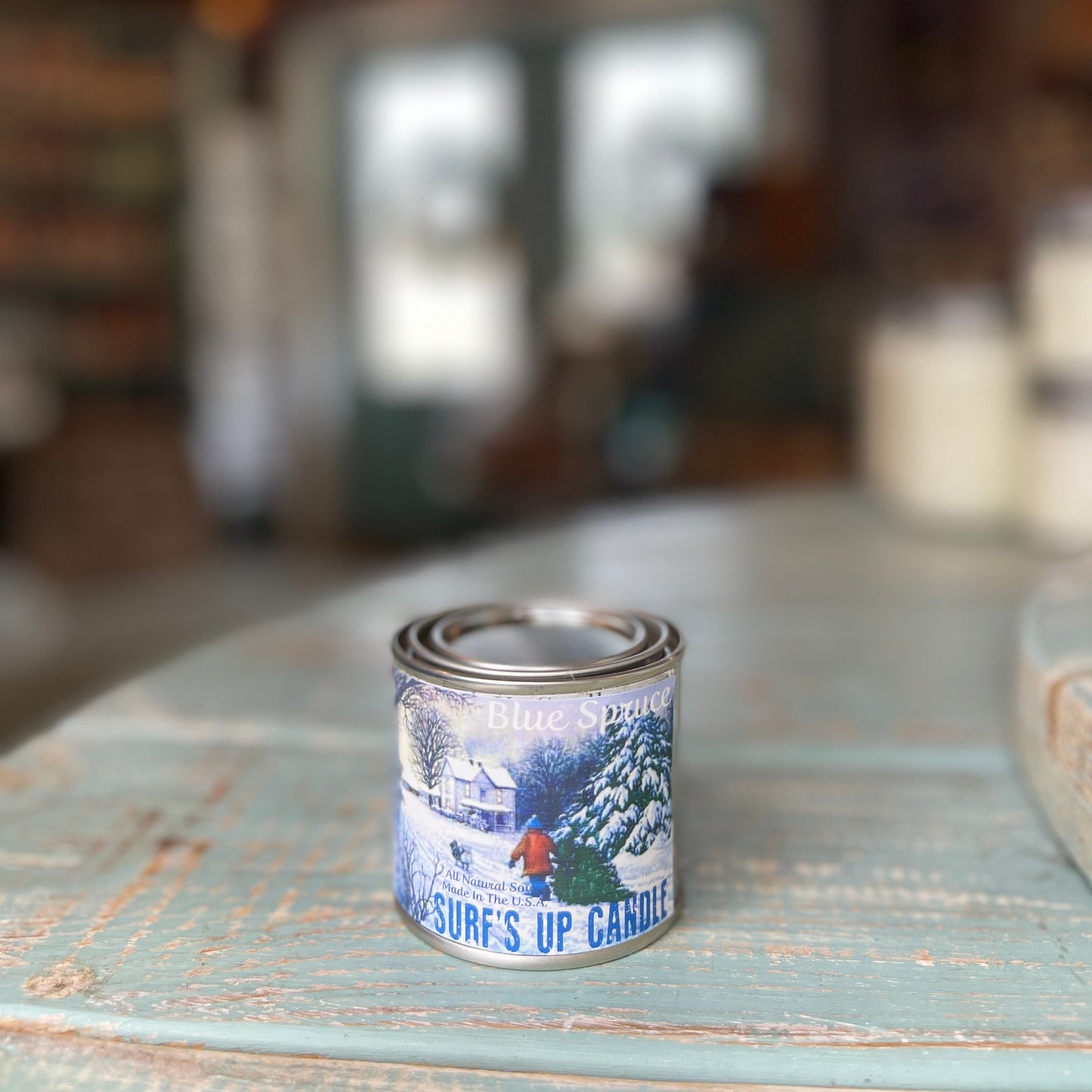 Blue Spruce Paint Can Candle - Vintage Collection