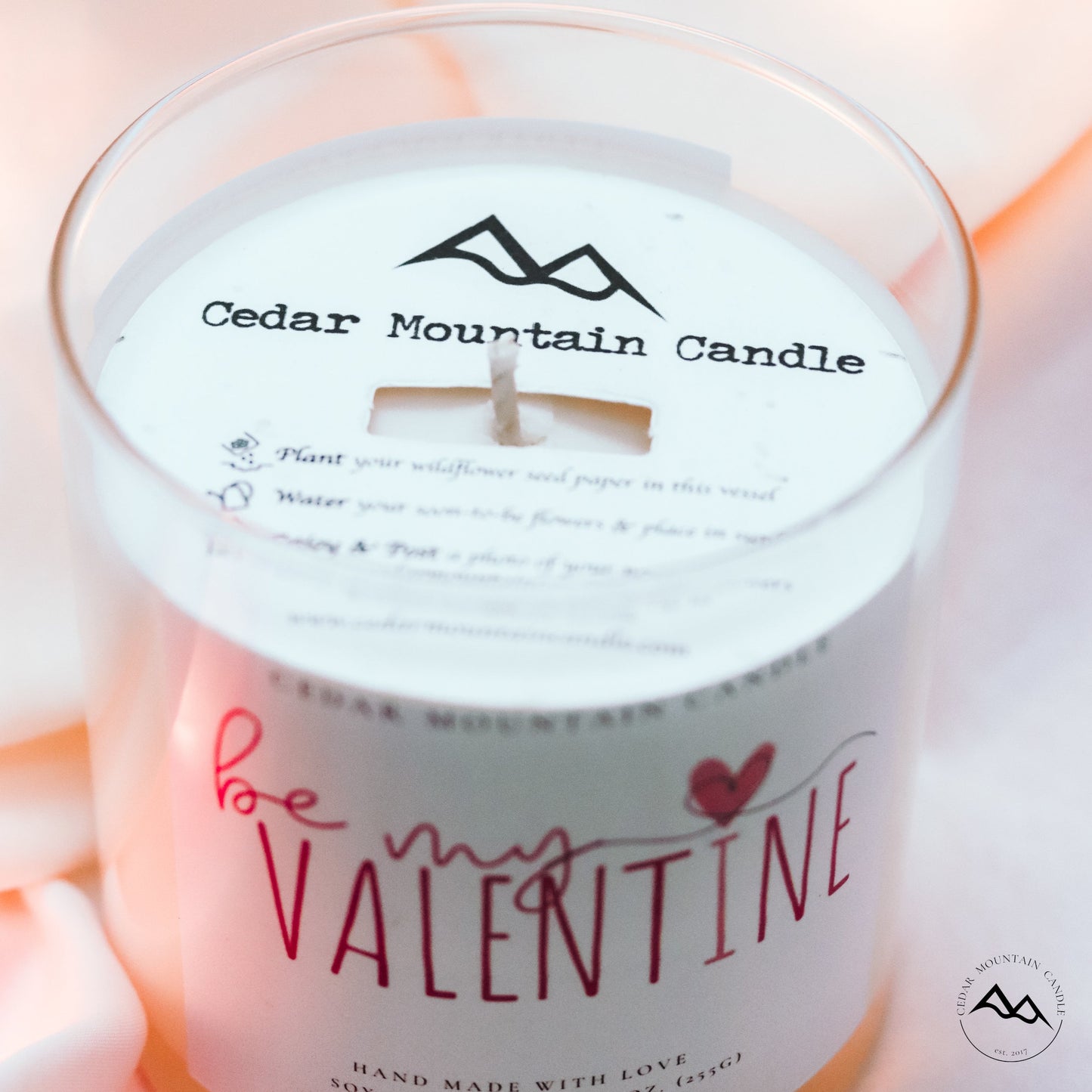 "My love for you is like..." Valentine's Day 9 oz Whiskey Glass Jar Soy Candle - Choose Your Scent