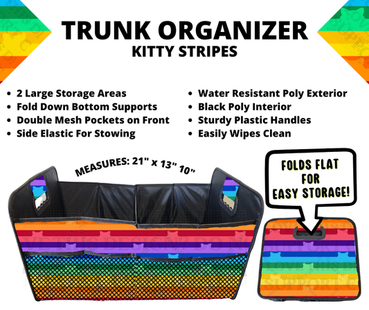 Preorder! Closes 3/10. ETA June. Kitty Stripes Trunk Organizer