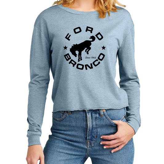 Ladies Midi Ford Bronco Circle Longsleeve - Flint Blue Heather