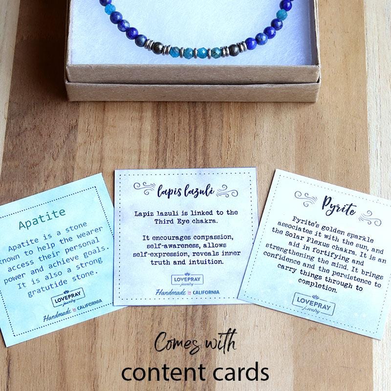 "Intuition" Lapis Lazuli and Apatite Delicate Anklet