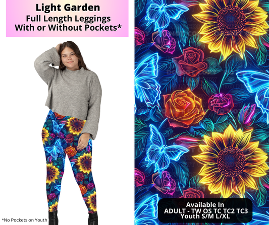 Preorder! Closes 4/2. ETA July. Light Garden Full Length Leggings w/wo Pockets