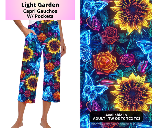 Preorder! Closes 4/2. ETA July. Light Garden Capri Gauchos