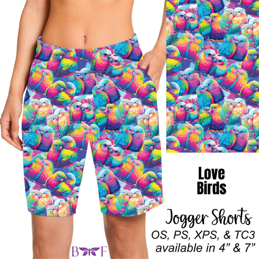 Love Birds shorts with pockets