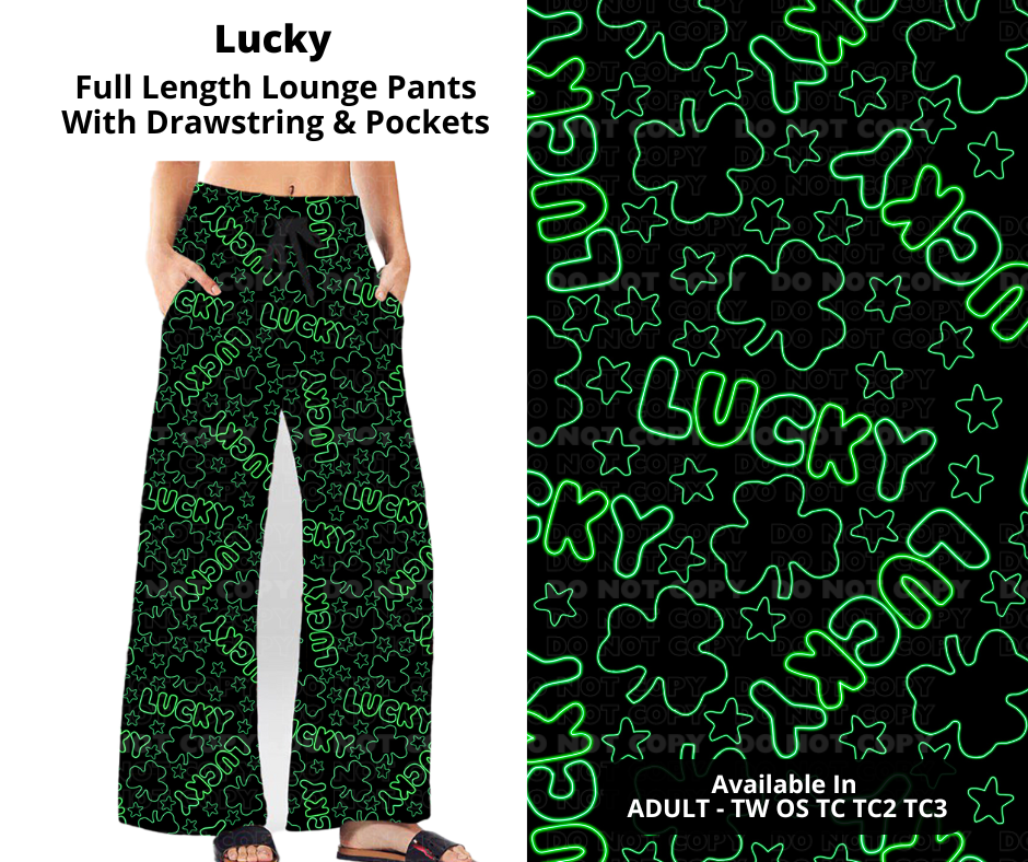 Preorder! Closes 12/11. ETA Feb. Lucky Full Length Lounge Pants