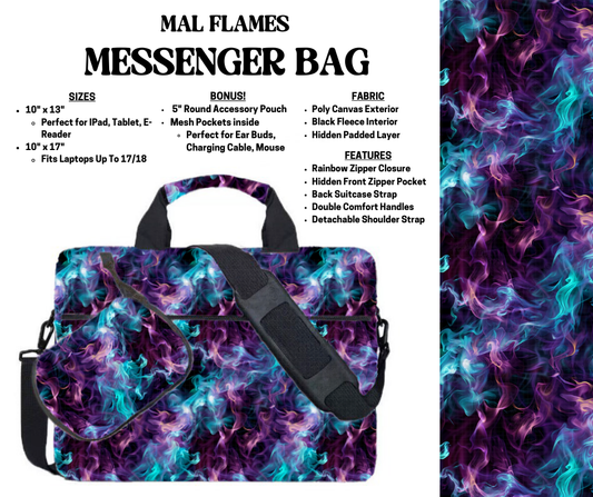 Preorder! Closes 4/3. ETA July. Mal Flames Messenger Bags