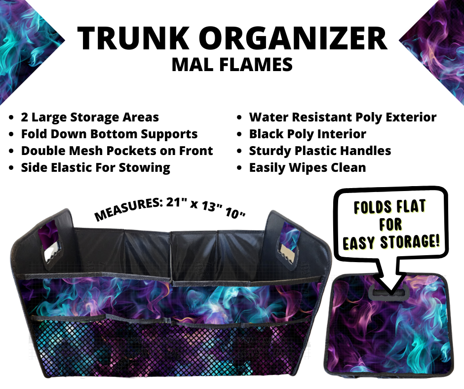 Preorder! Closes 3/10. ETA June. Mal Flames Trunk Organizer