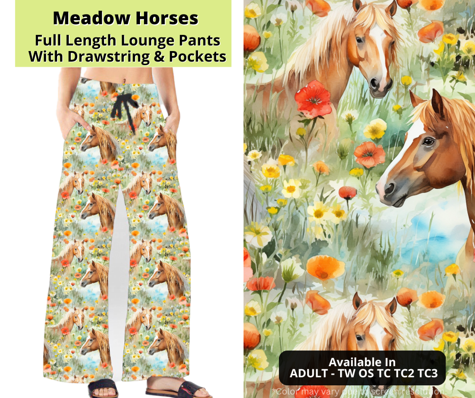 Preorder! Closes 3/24. ETA June. Meadow Horses Full Length Lounge Pants