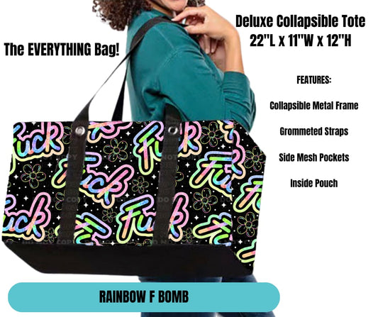 Preorder! Closes 11/18. ETA Feb. Rainbow F Bomb Collapsible Tote