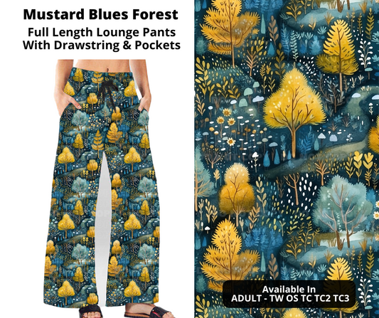 Preorder! Closes 11/11. ETA Jan. Mustard Blues Forest Full Length Lounge Pants