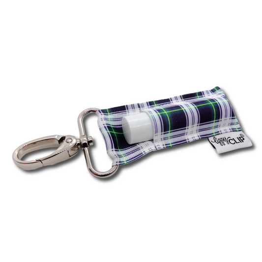 Navy Plaid LippyClip® Lip Balm Holder