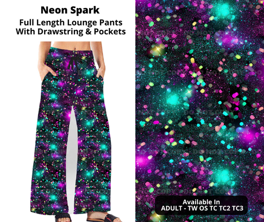 Preorder! Closes 10/31. ETA Jan. Neon Spark Full Length Lounge Pants