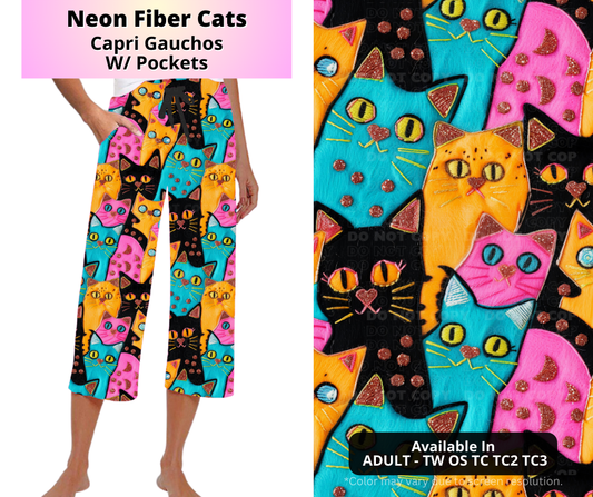 Preorder! Closes 4/2. ETA July. Neon Fiber Cats Capri Gauchos