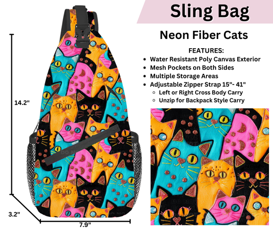 Preorder! Closes 3/12. ETA June. Neon Fiber Cats Sling Bag