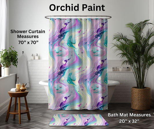 Preorder! Closes 1/6. ETA March. Orchid Paint Custom Shower Curtain and/or Bath Mat