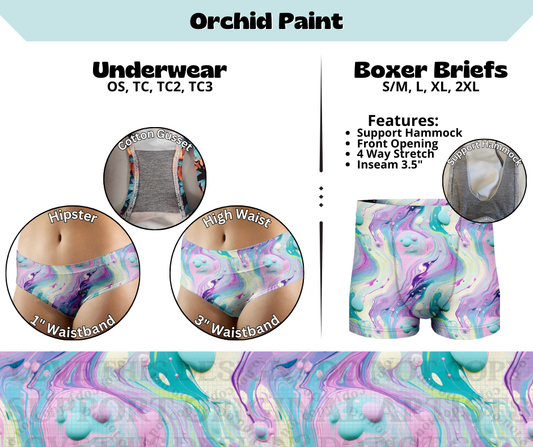 Preorder! Closes 3/13. ETA June. Orchid Paint Hipster & High Waist Underwear & Boxer Briefs