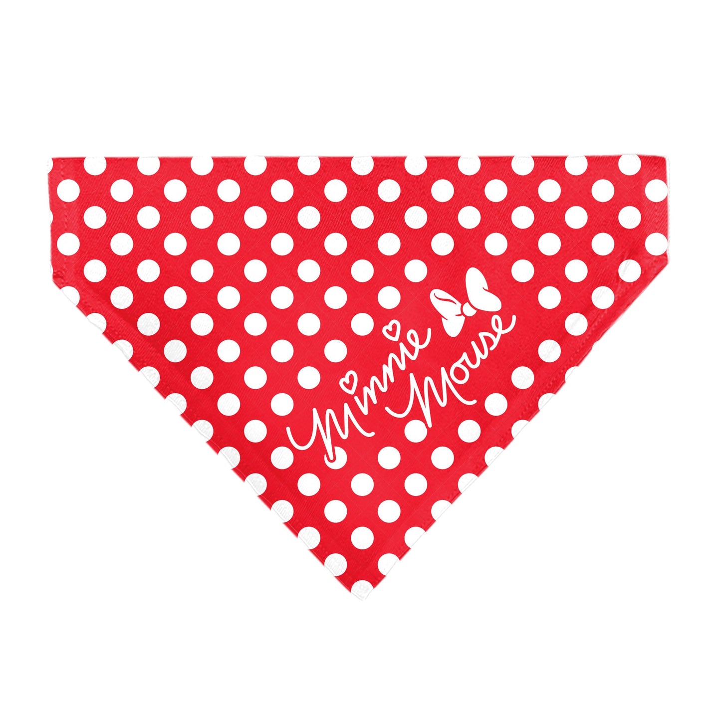 Pet Bandana - MINNIE MOUSE Autograph Script Polka Dot Red/White