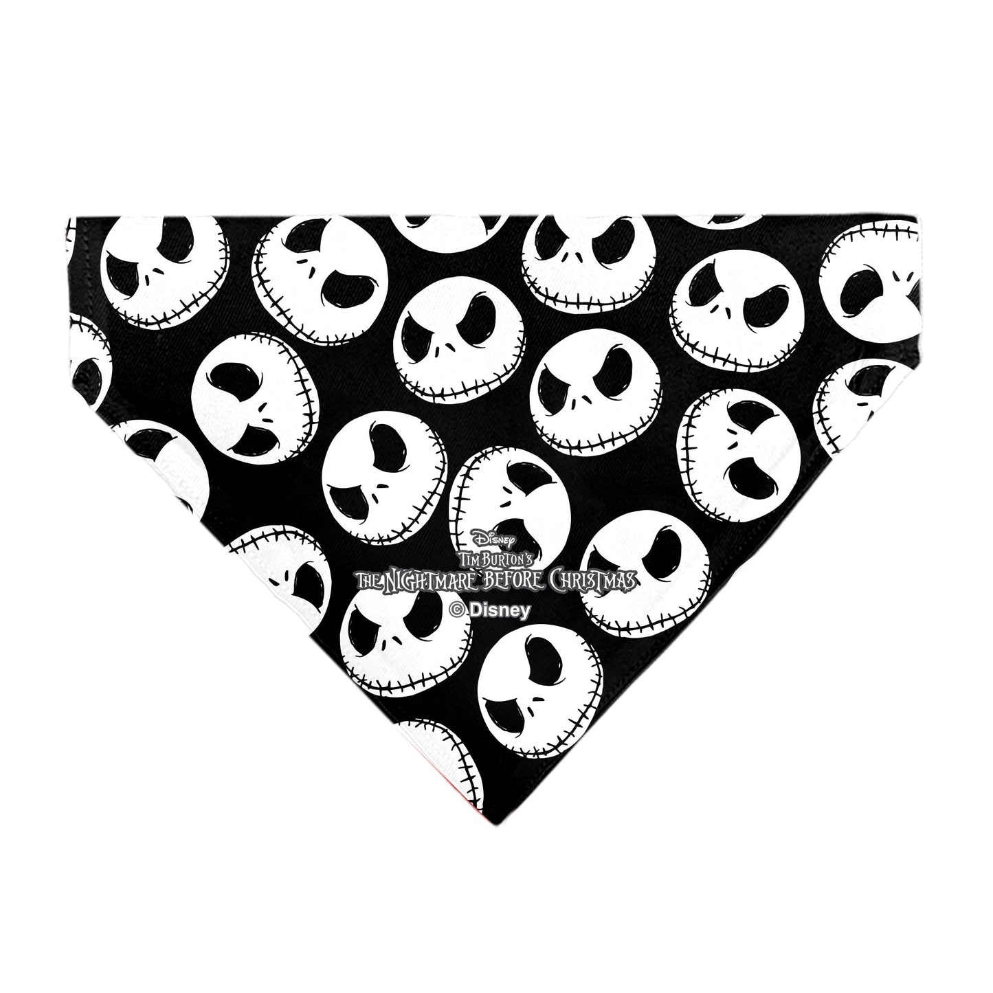 Pet Bandana - The Nightmare Before Christmas Jack Expressions Scattered Black/White