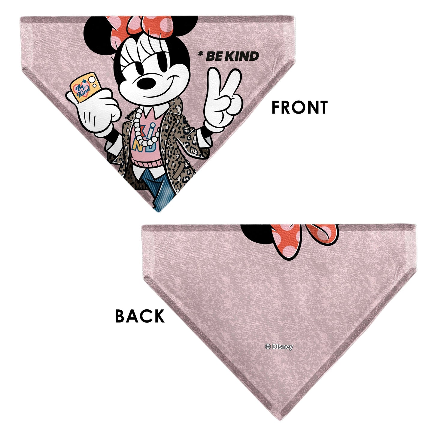 Pet Bandana - Minnie Mouse BE KIND Peace Pose Pinks