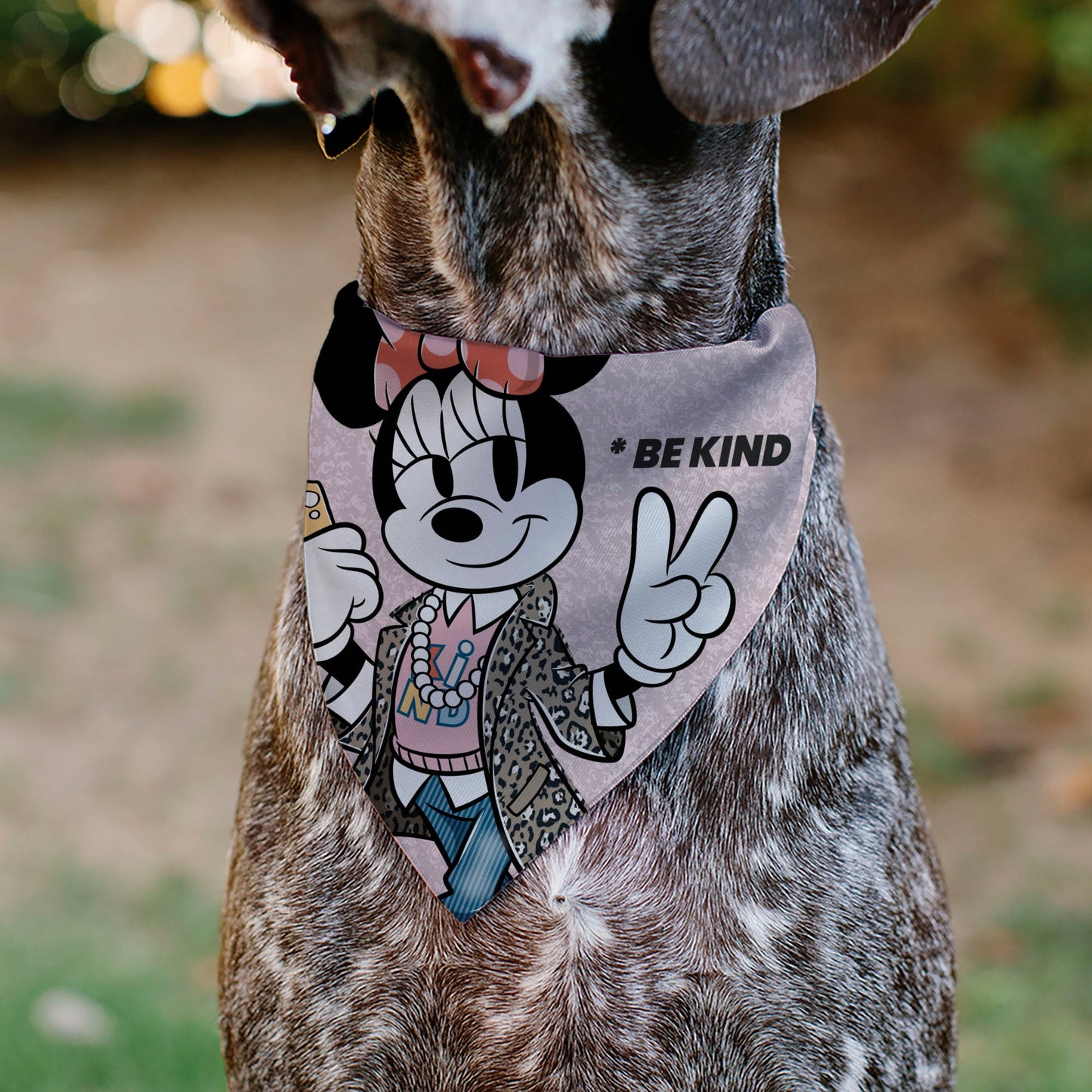 Pet Bandana - Minnie Mouse BE KIND Peace Pose Pinks