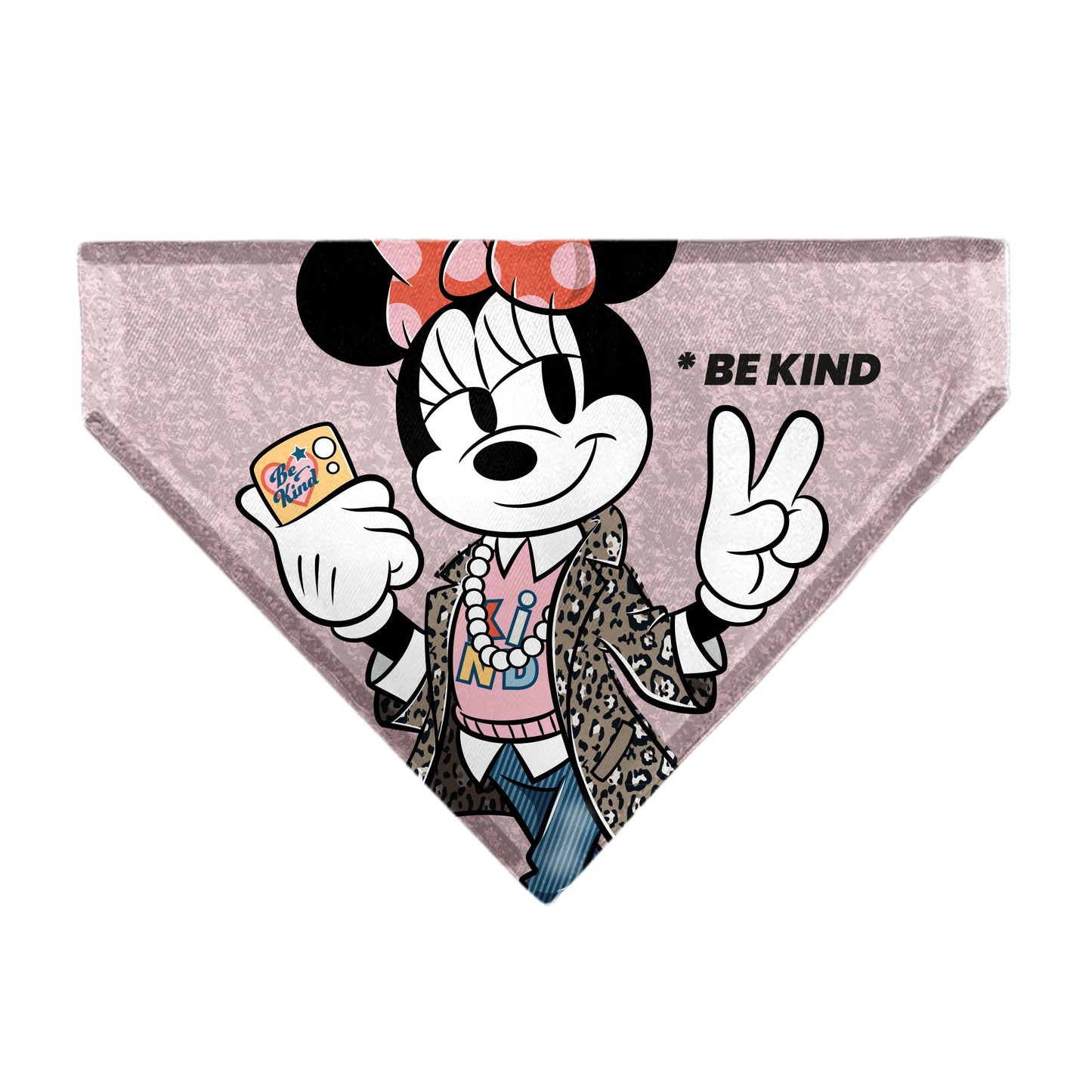 Pet Bandana - Minnie Mouse BE KIND Peace Pose Pinks