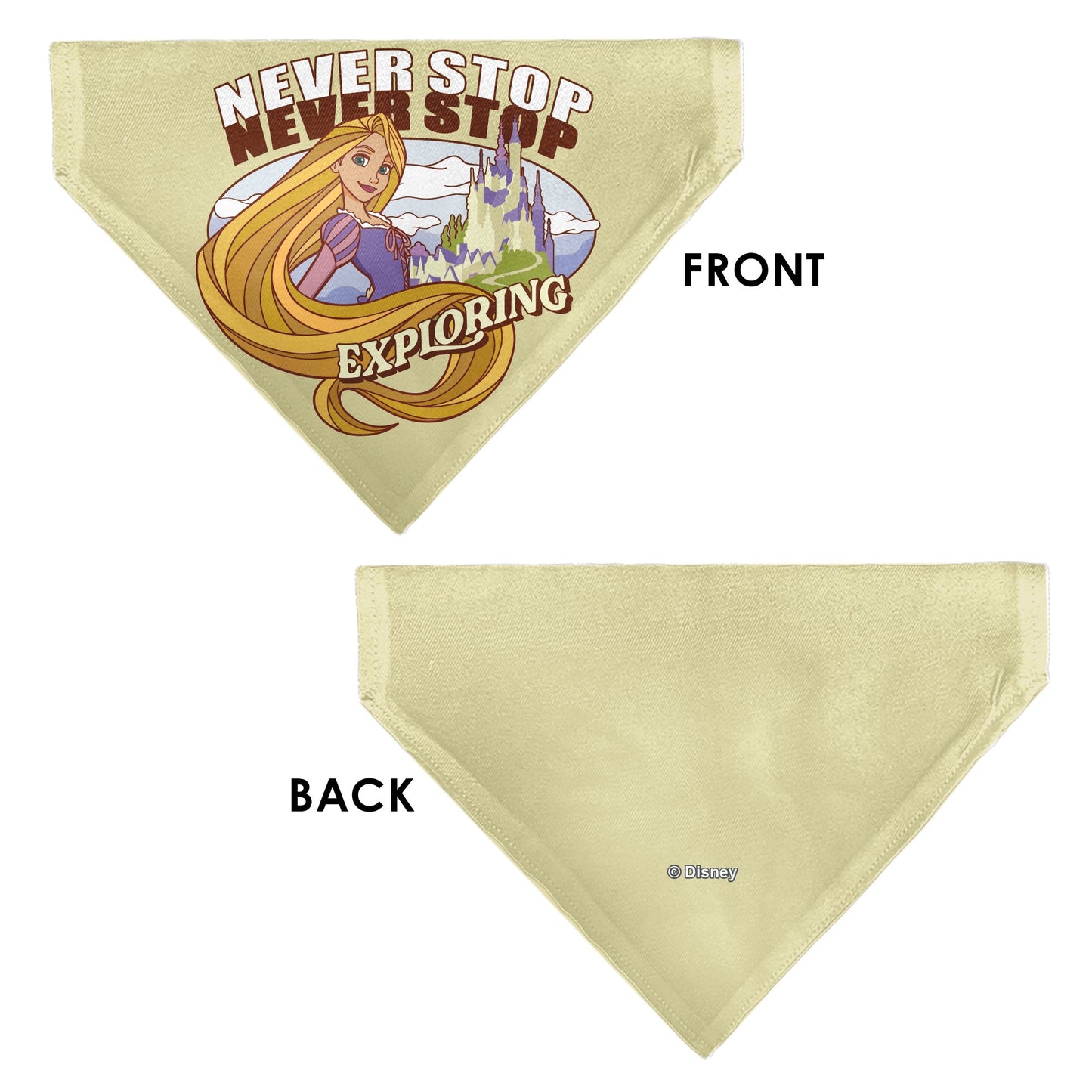 Pet Bandana - Rapunzel NEVER STOP EXPLORING Castle Pose Beige/Red/White