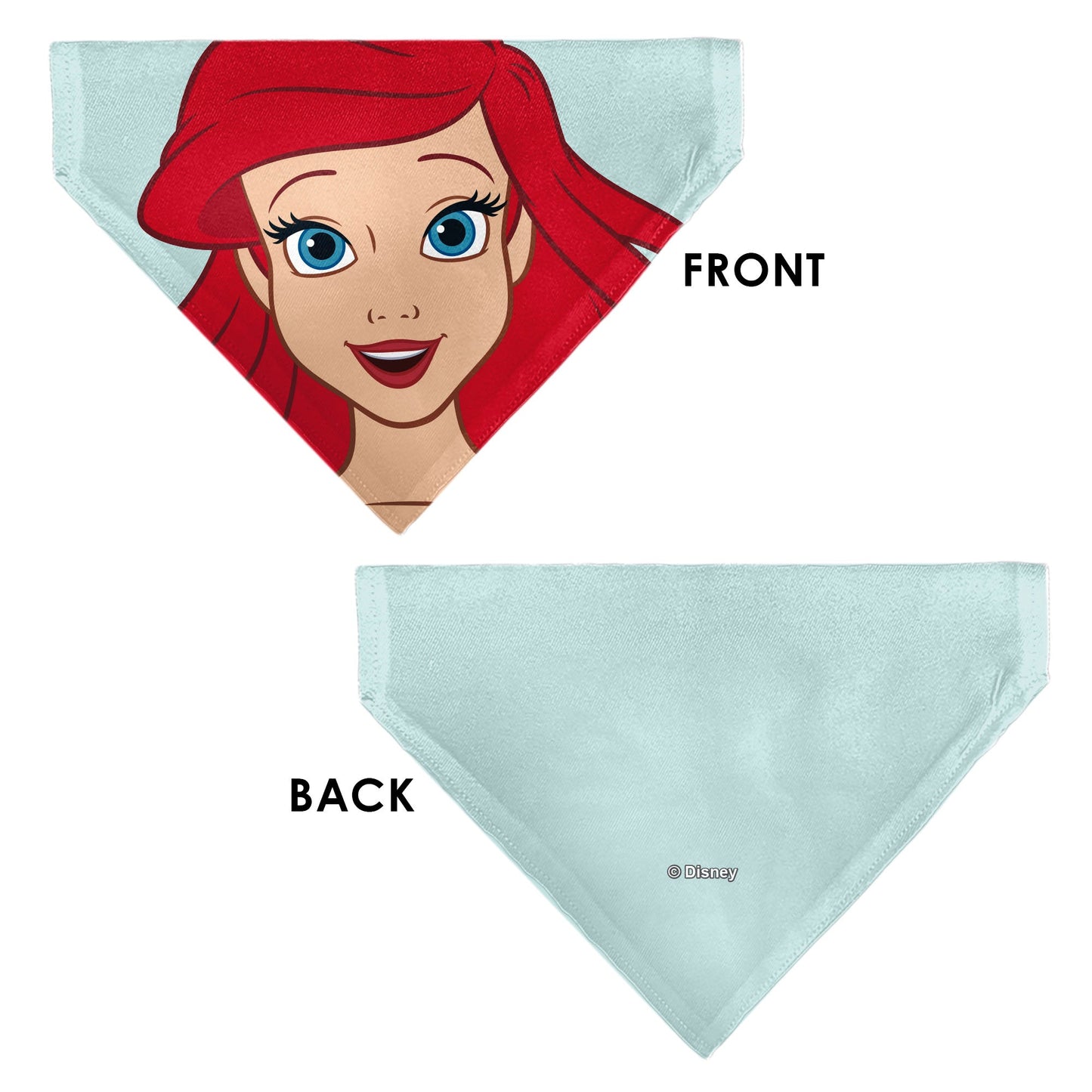 Pet Bandana - The Little Mermaid Ariel Face Close-Up Light Blue