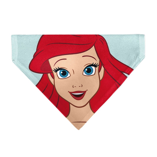 Pet Bandana - The Little Mermaid Ariel Face Close-Up Light Blue