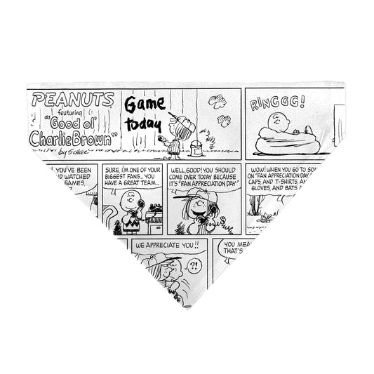 Pet Bandana - PEANUTS Good Ol Charlie Brown Comic Scene Blocks White/Black