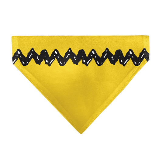 Pet Bandana - Peanuts Charlie Brown Zig Zag Stripe Yellow/Black