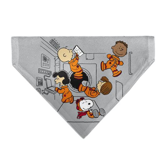 Pet Bandana - Peanuts Gang Floating Astronauts Group Pose Gray