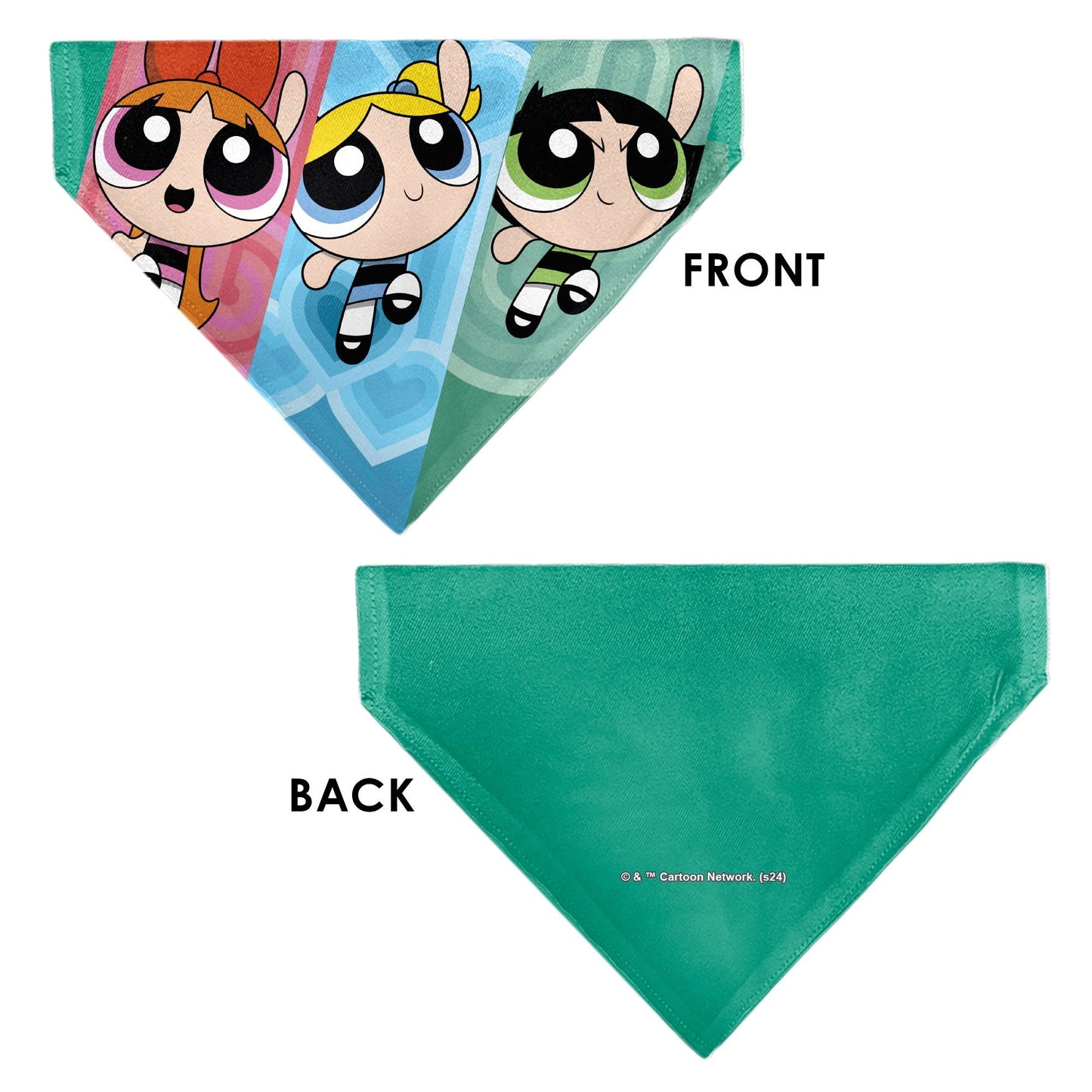 Pet Bandana - The Powerpuff Girls Flight Pose Pinks/Blues/Greens