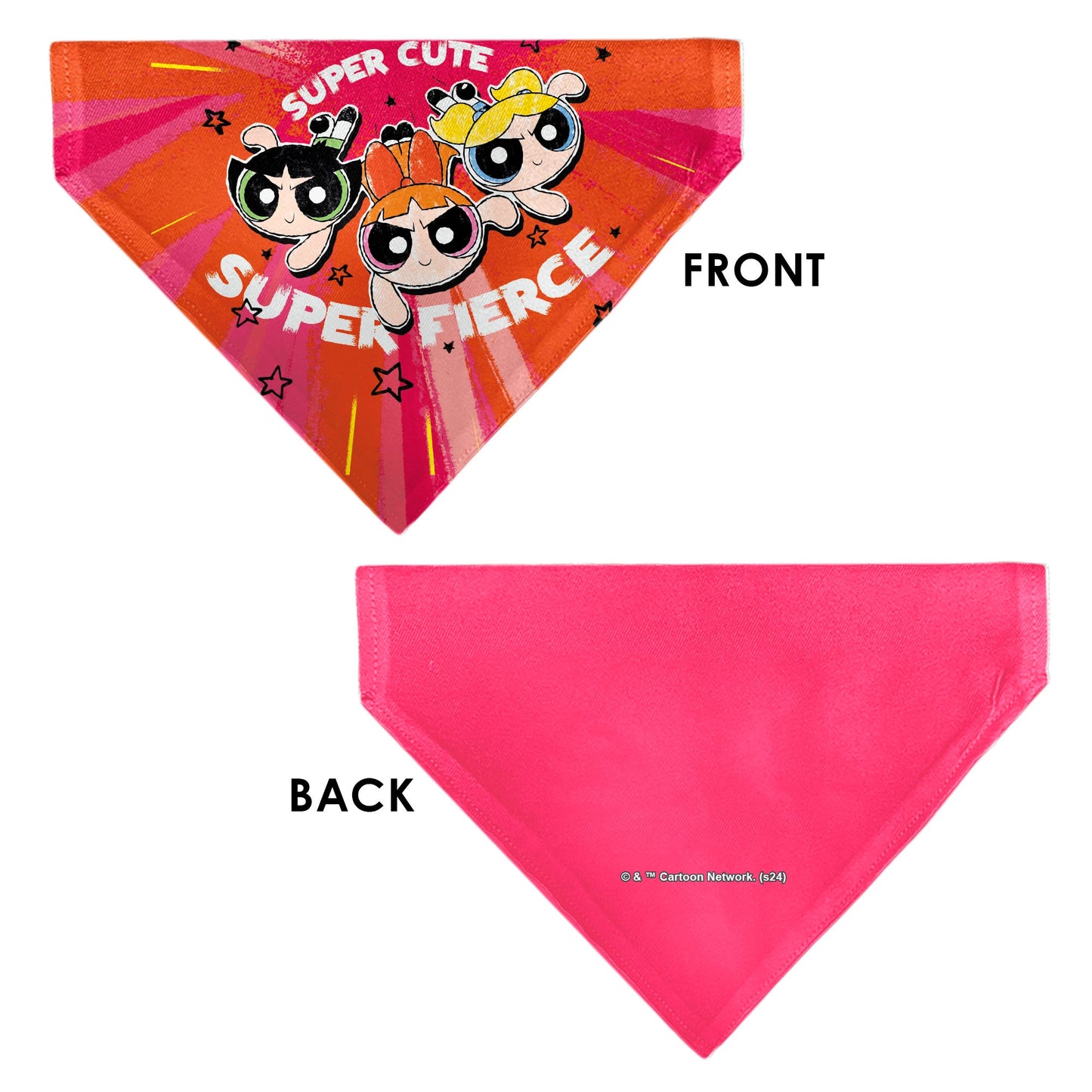 Pet Bandana - Powerpuff Girls SUPER CUTE SUPER FIERCE Group Pose Pinks