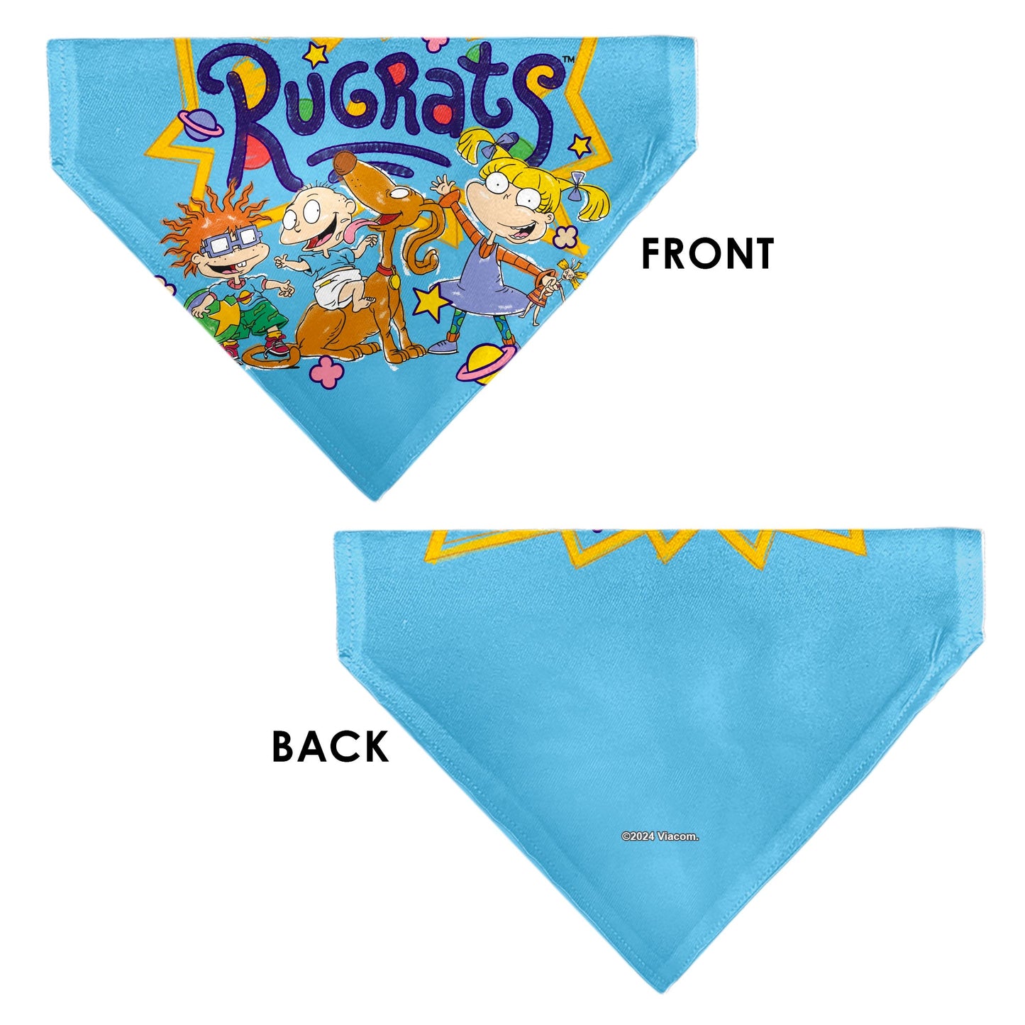 Pet Bandana - RUGRATS Four Character Group Pose and Title Logo Light Blue