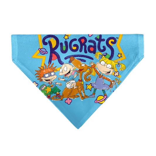 Pet Bandana - RUGRATS Four Character Group Pose and Title Logo Light Blue