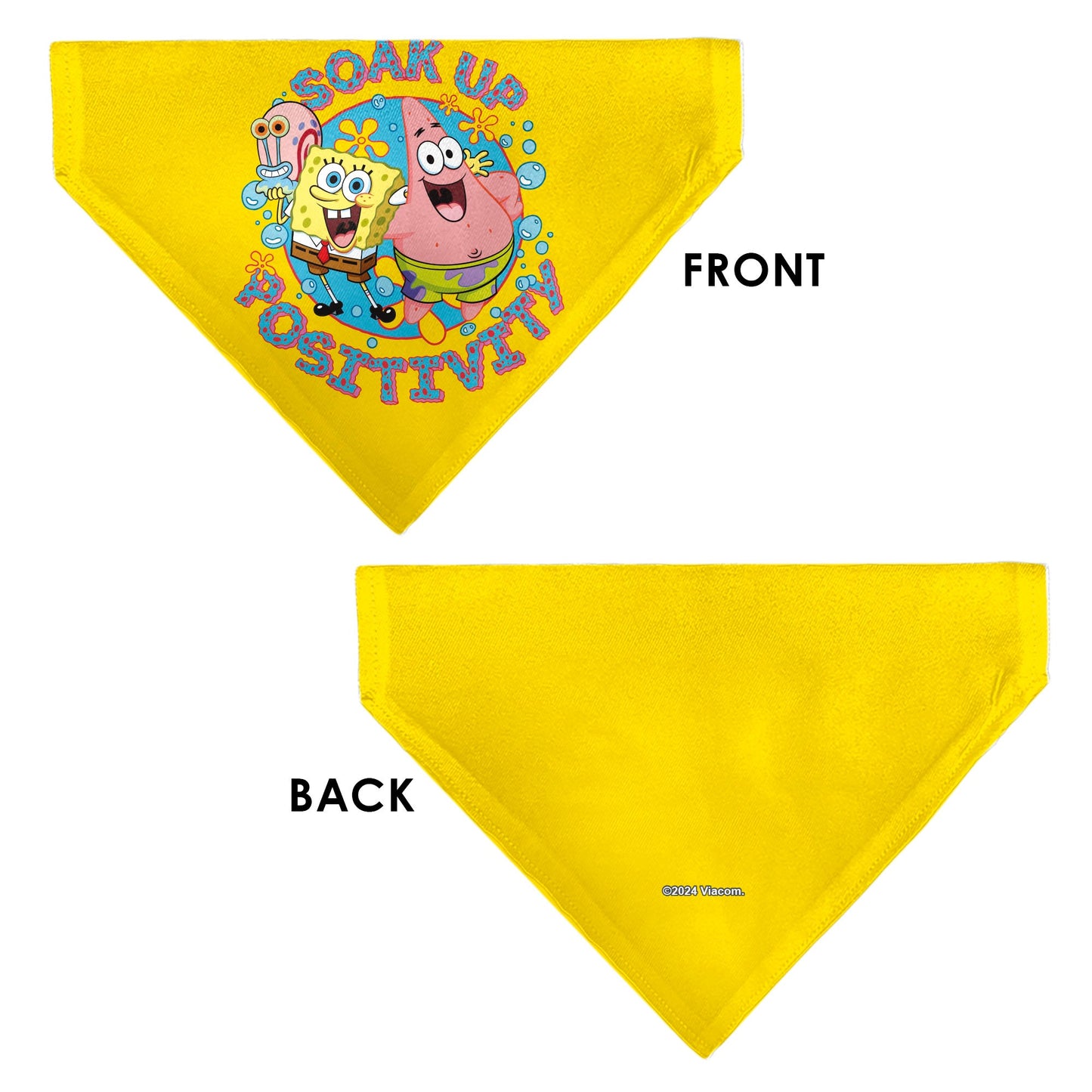 Pet Bandana - SpongeBob SquarePants and Friends SOAK UP POSITIVITY Pose Yellow