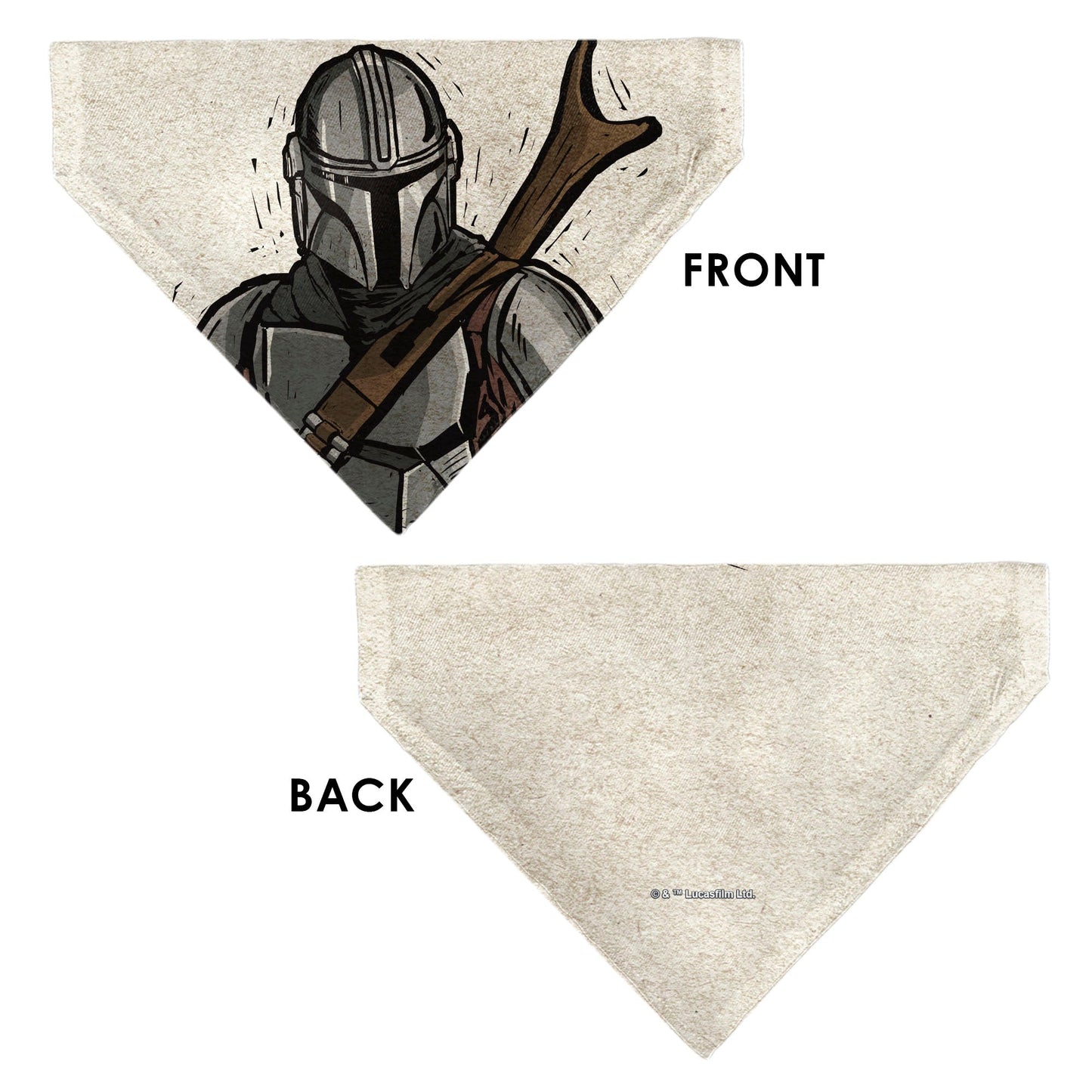 Pet Bandana - Star Wars The Madalorian Impression Painting Beige