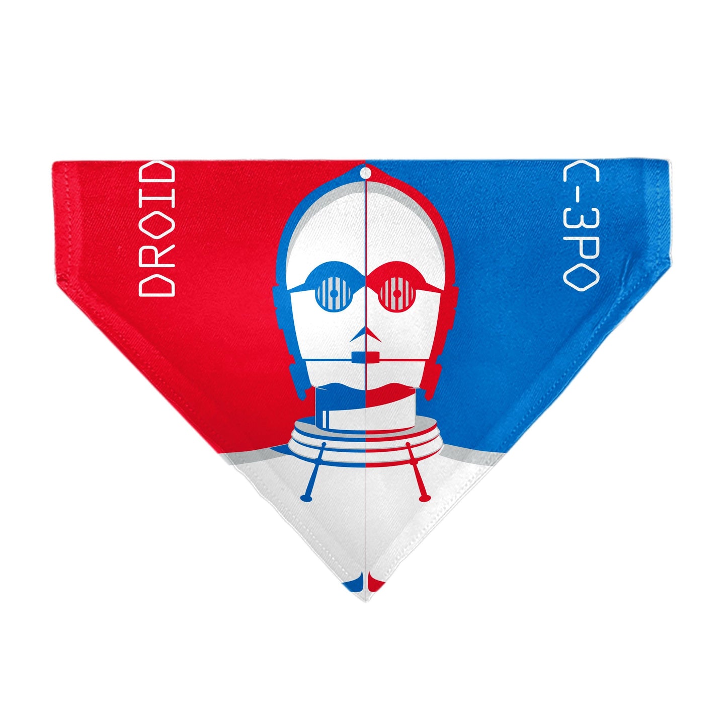 Pet Bandana - Star Wars DROID C-3PO Text and Pop Art Pose Red/Blue/White