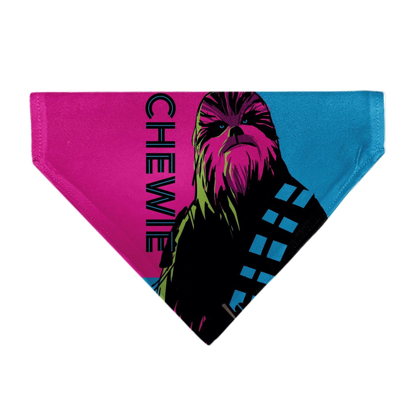 Pet Bandana - Star Wars CHEWIE Text and Chewbacca Pop Art Pose Red/Blue/Black