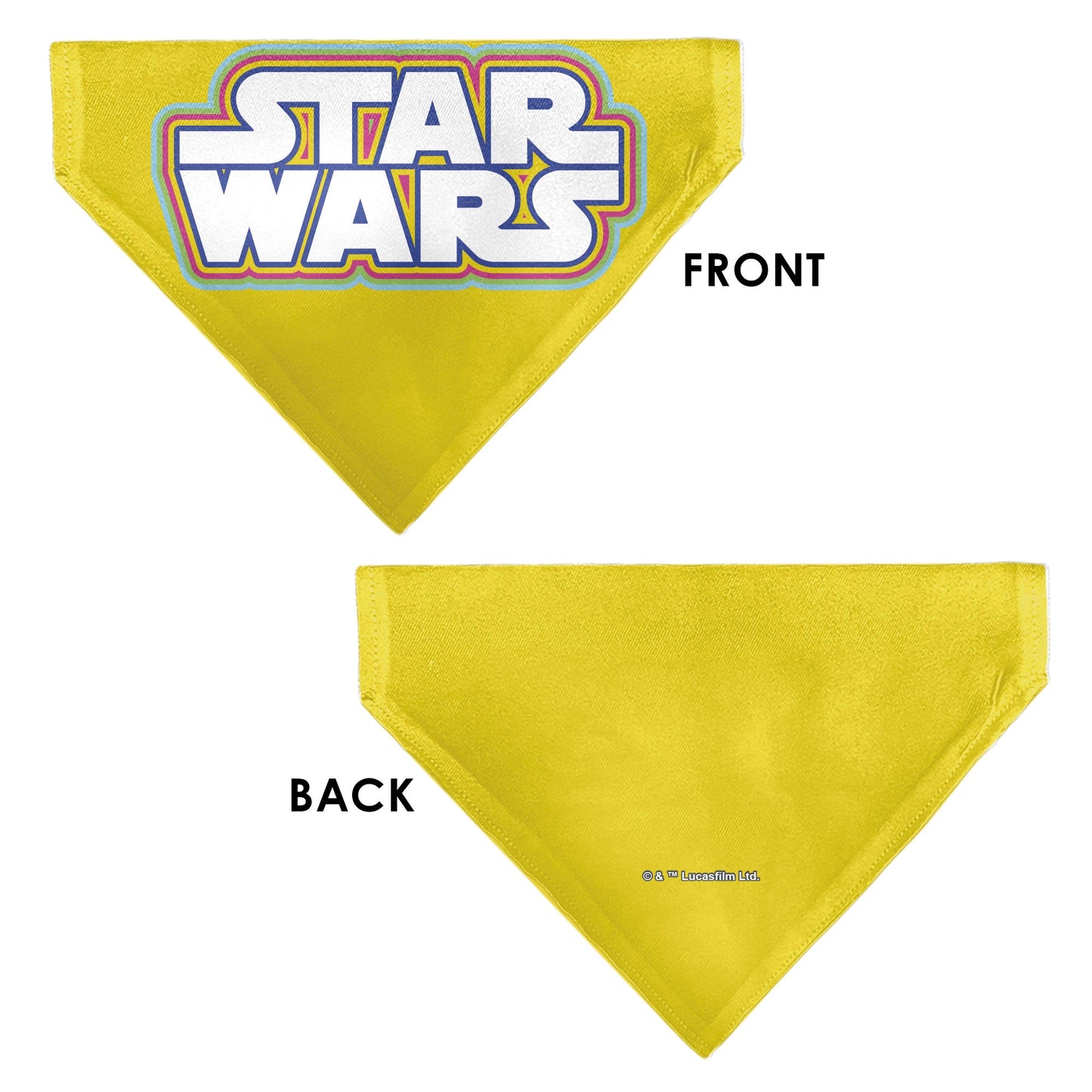 Pet Bandana - STAR WARS Title Logo Yellow/Multi Color/White