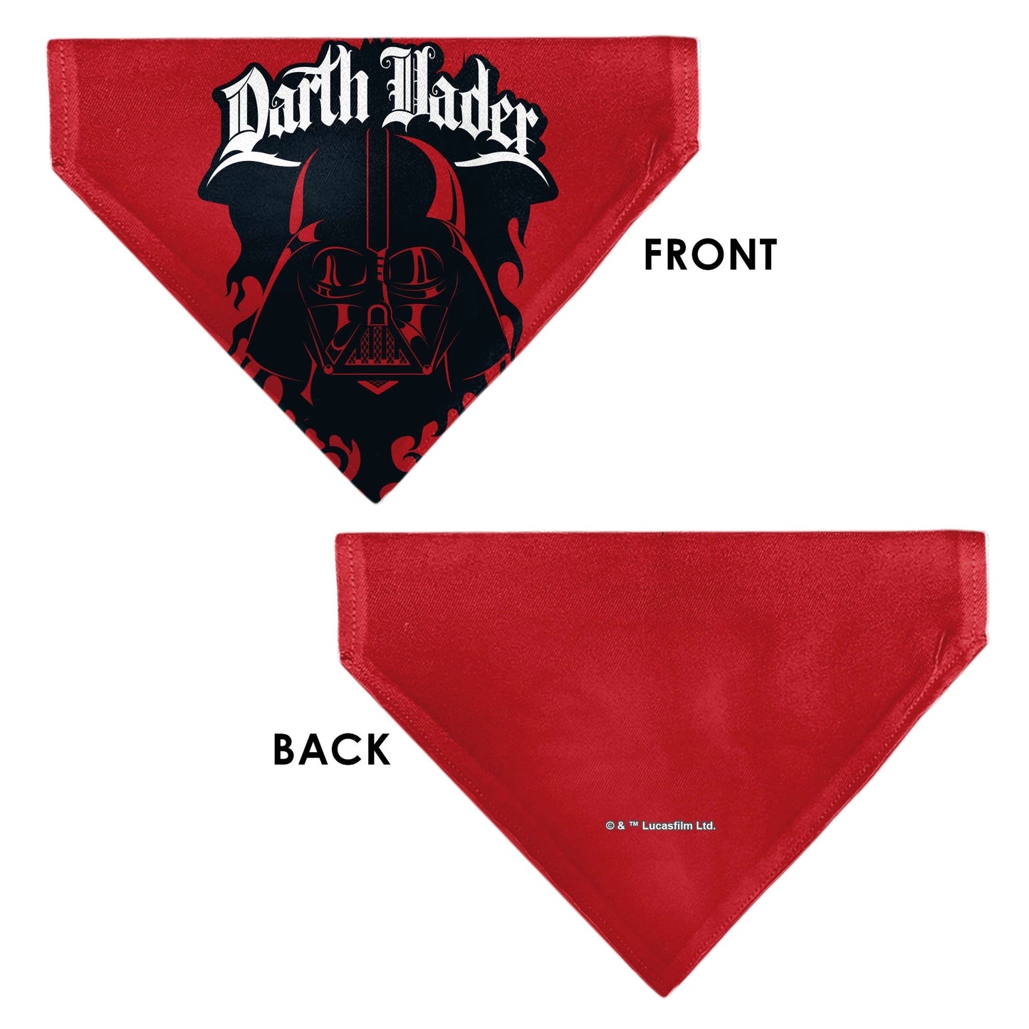 Pet Bandana - Star Wars DARTH VADER Face and Text Flame Red/Black/White