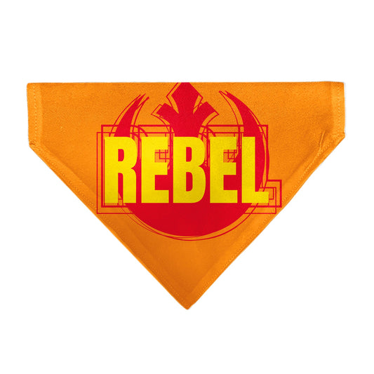 Pet Bandana - Star Wars REBEL Text and Rebel Alliance Insignia Orange/Red/Yellow