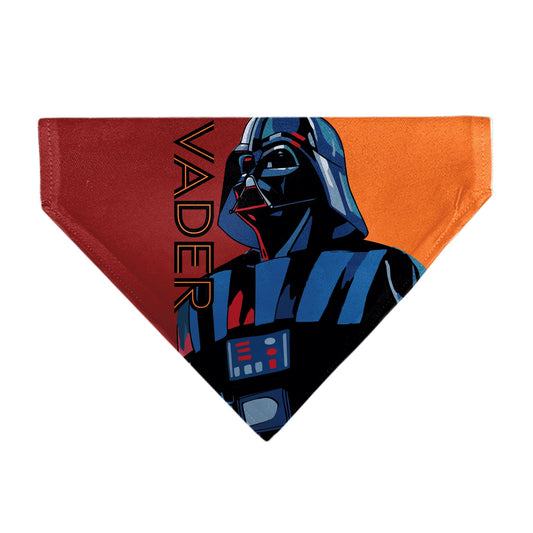 Pet Bandana - Star Wars VADER Text and Pop Art Pose Red/Orange/Black