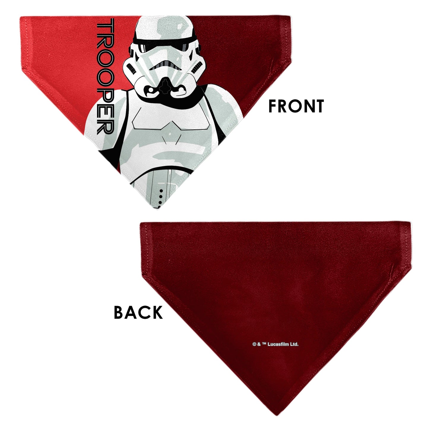 Pet Bandana - Star Wars TROOPER Text and Stormtrooper Pop Art Pose Reds/Black